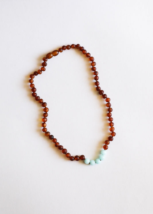 Baltic Amber + Amazonite Necklace