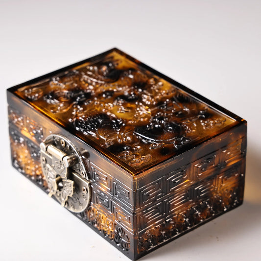 4" Old Hawksbill Turtle Long Box Amulet