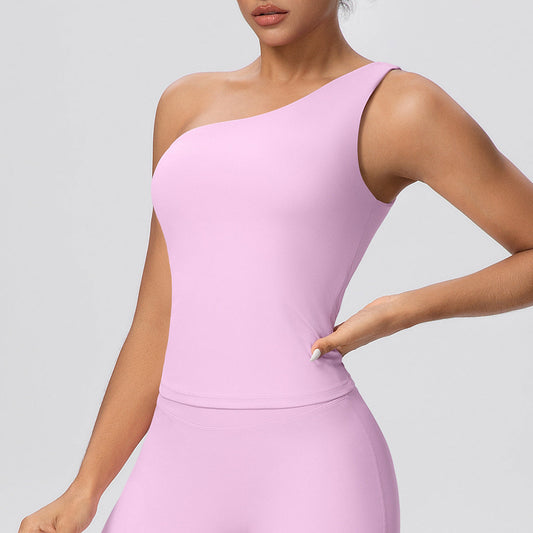 One Shoulder Yoga Clothes Workout Vest