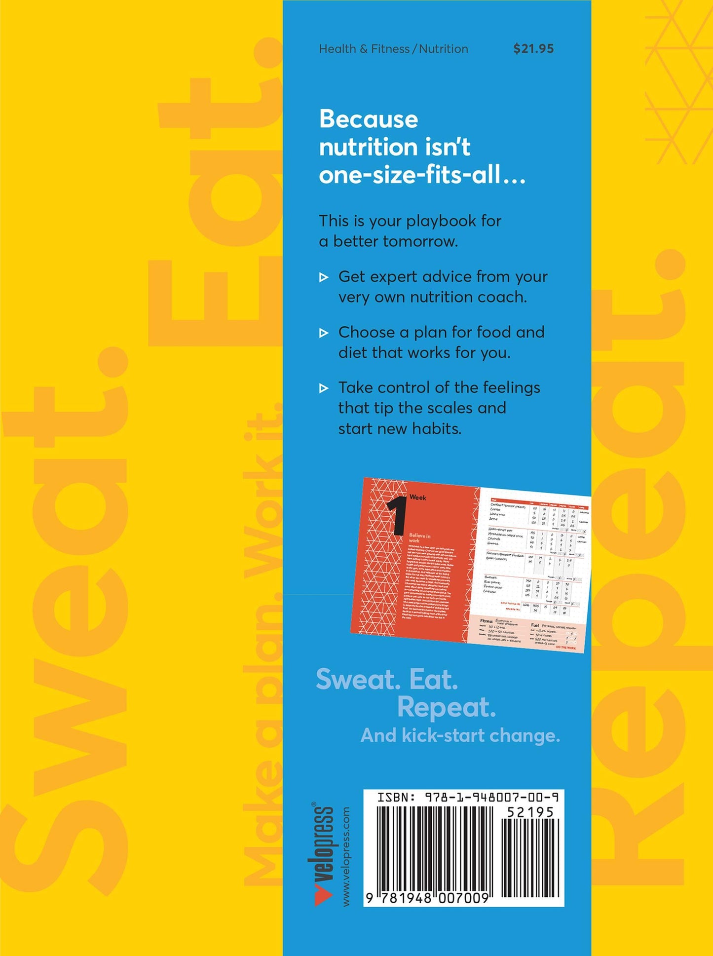 Sweat. Eat. Repeat. A 90-day Playbook to Change Your Food Habits, Improve Your Energy, and Reach Your Goals