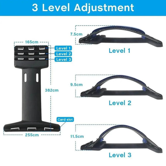 Black Purple Back Stretching Device Muscle Back Massage Relax Stretcher Posture Therapy Back Stretch Spine Pain Relief Stretcher Support Lower And Upper Muscle Pain Relief