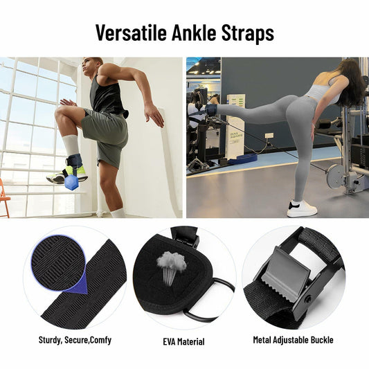 Fosegei Monkey Foot Ankle Straps Dumbbell Cable Machine Black Single