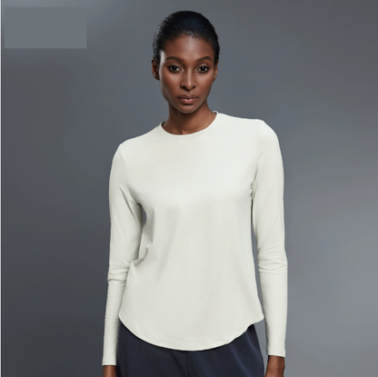 Autumn Crew Neck Yoga Clothes T shirt Loose Slimming Workout Top Casual All Match Sports Long Sleeve Women