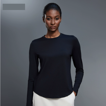 Autumn Crew Neck Yoga Clothes T shirt Loose Slimming Workout Top Casual All Match Sports Long Sleeve Women