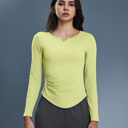 Yoga Clothes with Chest Pad Workout Long Sleeve T shirt