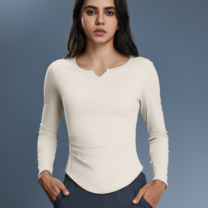 Yoga Clothes with Chest Pad Workout Long Sleeve T shirt