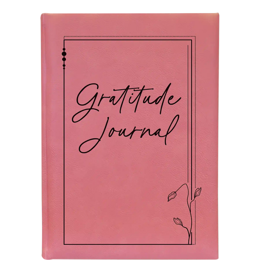Gratitude Journal Leatherette Journal (large) | Pink