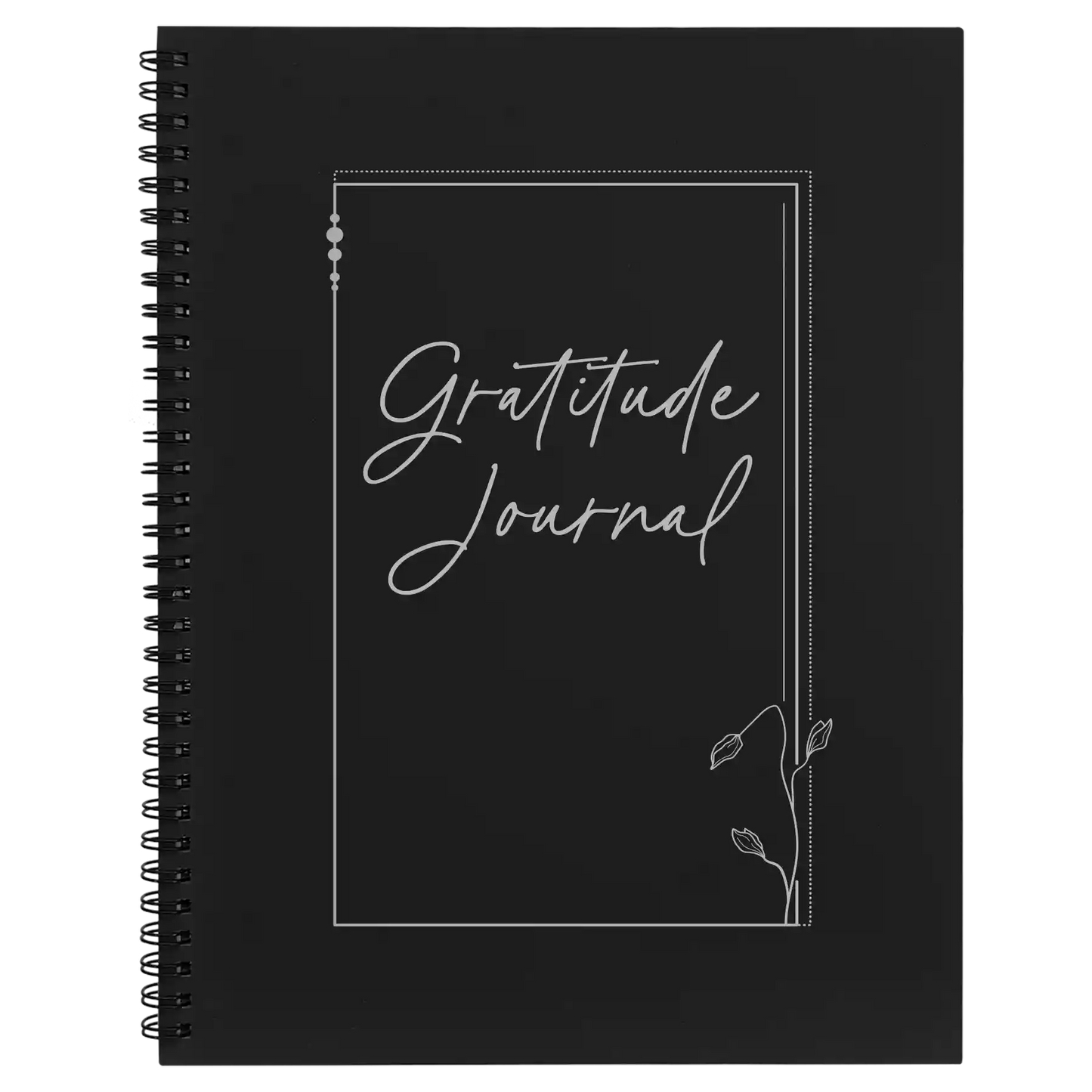 Gratitude Journal Spiral Notebook (large) | Black
