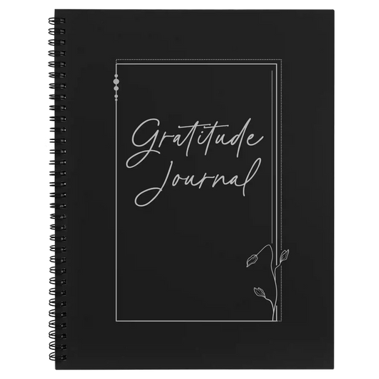 Gratitude Journal Spiral Notebook (large) | Black