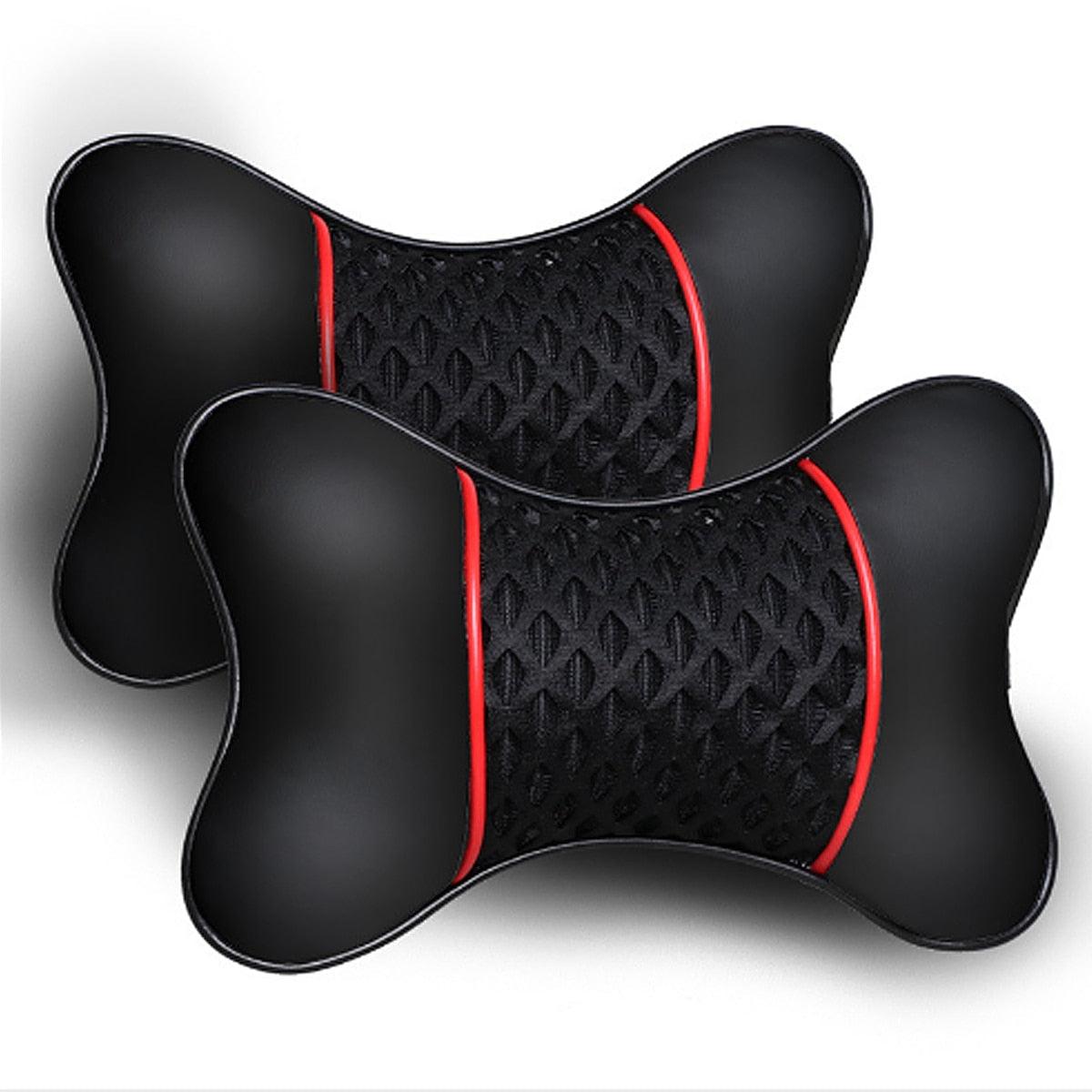 Leather Knitted Car Pillows Headrest