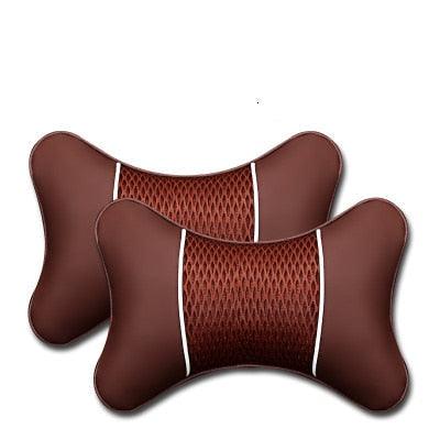 Leather Knitted Car Pillows Headrest