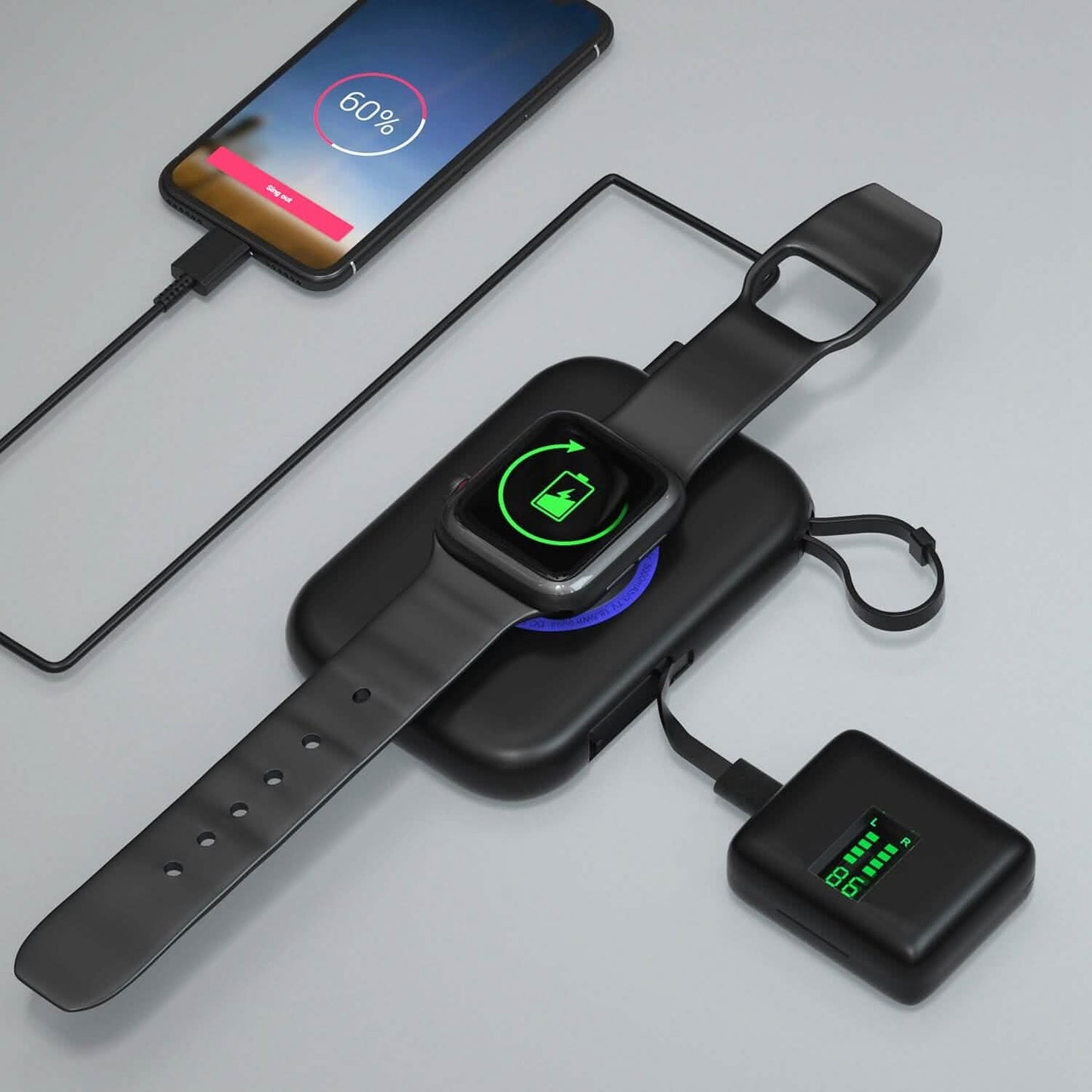 3-in-1 Wireless Charger Portable Power Bank