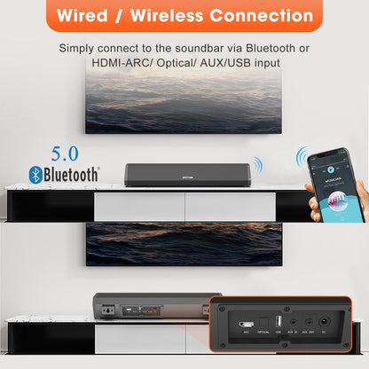 Small Wholesale Echo Wall Soundbar Bar TV Speaker Wireless Home Theater 40W High Power Sound Heater