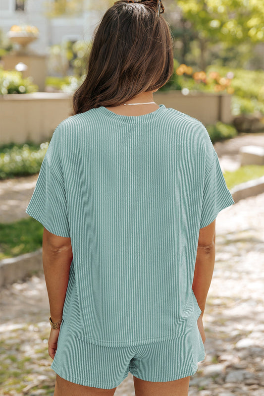 Iceland Knit Loose Fit Tee and Shorts Set