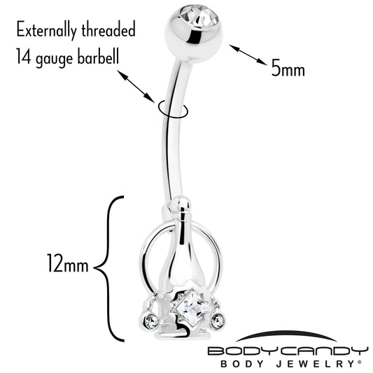 Clear Gem Dangle Belly Ring