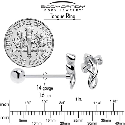 Trippy Mushroom Trio Barbell Tongue Ring