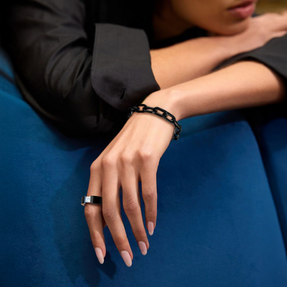 Princess Cut Black Solitaire Ring