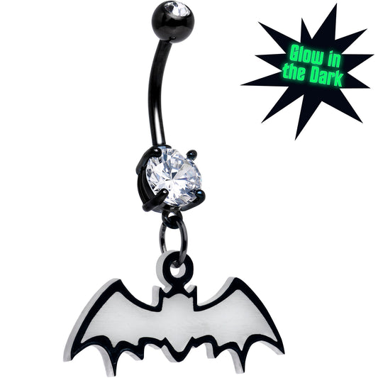 Glow in the Dark Dangle Bat Belly Ring