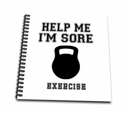 3dRose Funny Help Me I Am Sore from Exercise WorkoutTypography - Drawing Books (db_335112)
