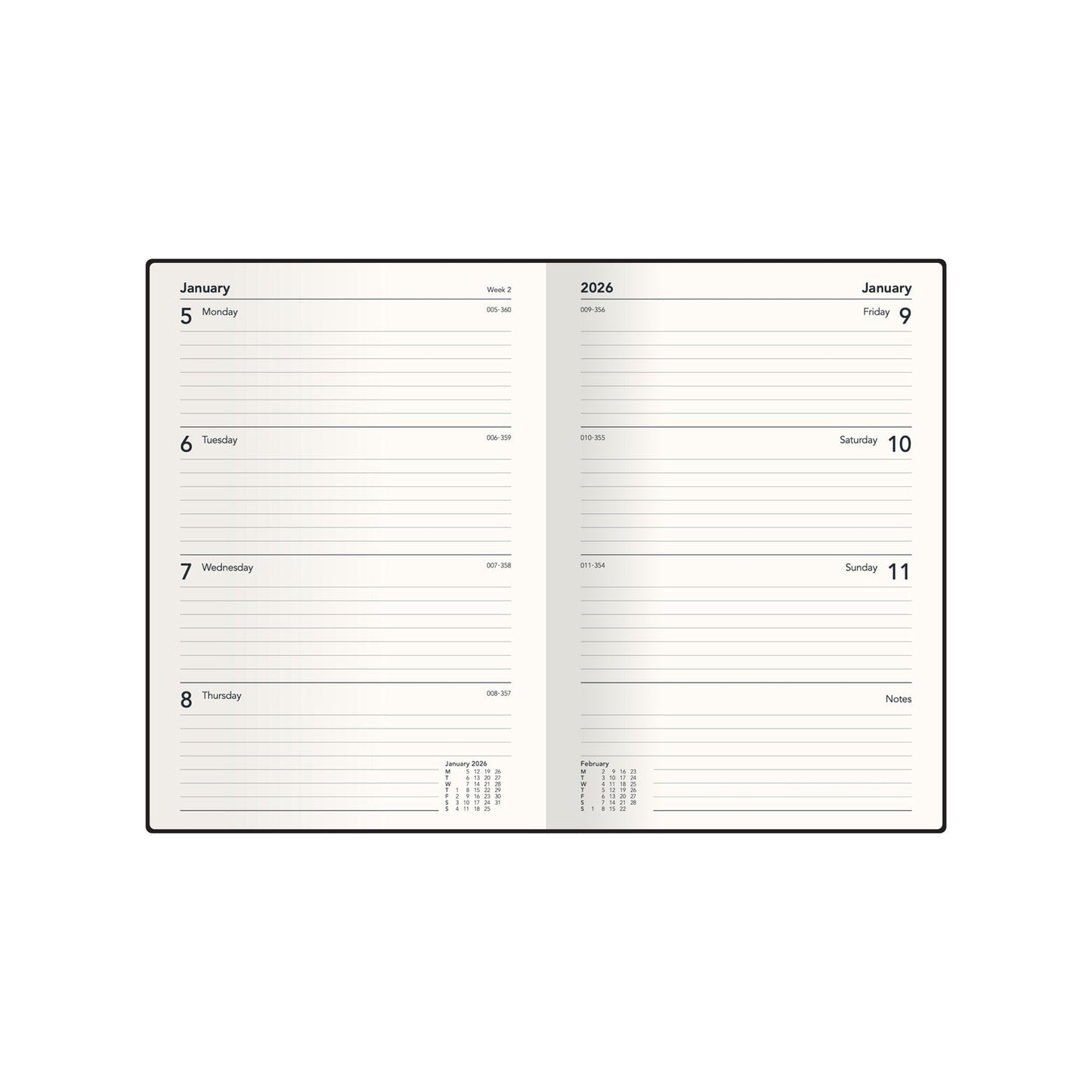 Bella Ramsay Cat - A5  Week-To-View - Diary - 2026 Calendar Year Planner