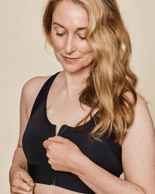 Front‑Closure Sports Bra - Black
