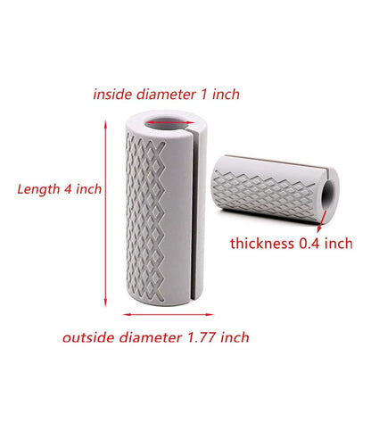 Thick Bar Grips – Fat Grip Adapters for Dumbbells & Barbells – Gray
