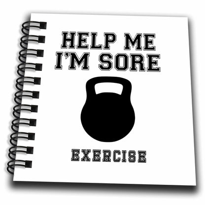 3dRose Funny Help Me I Am Sore from Exercise WorkoutTypography - Drawing Books (db_335112)