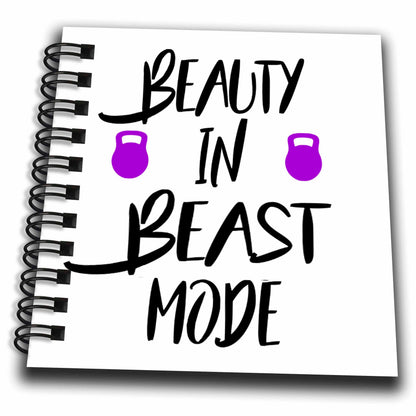 3dRose Beauty in Beast Mode with the Exercise WorkoutTypography - Drawing Books (db_335113)