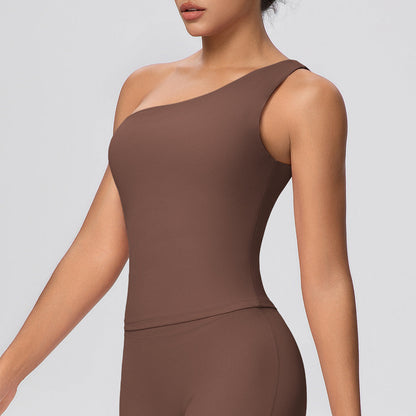 One Shoulder Yoga Clothes Workout Vest