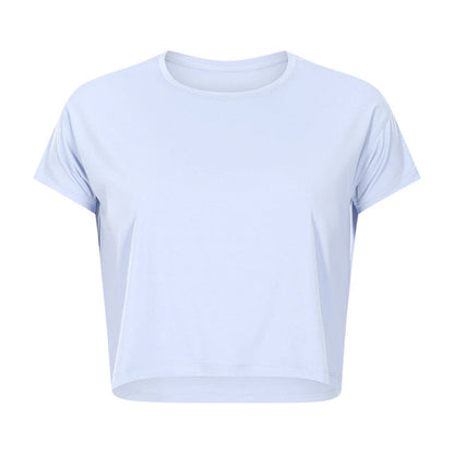 Sexy Cropped Yoga T shirt Women Quick Drying Loose Breathable Outdoor Sports Workout Clothes