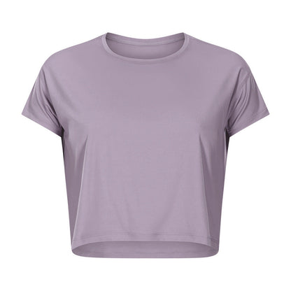 Sexy Cropped Yoga T shirt Women Quick Drying Loose Breathable Outdoor Sports Workout Clothes