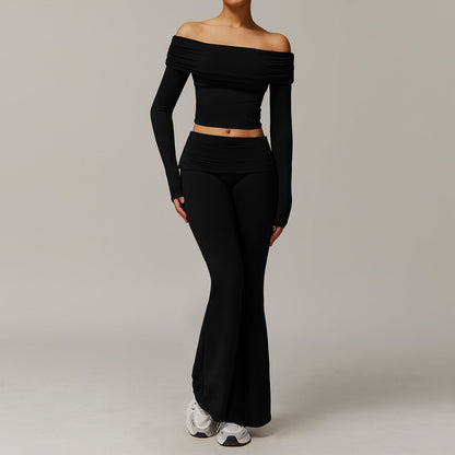 Sollinarry Brushed Yoga Women Casual Comfortable Yoga Clothes Running Exercise Workout Outfit