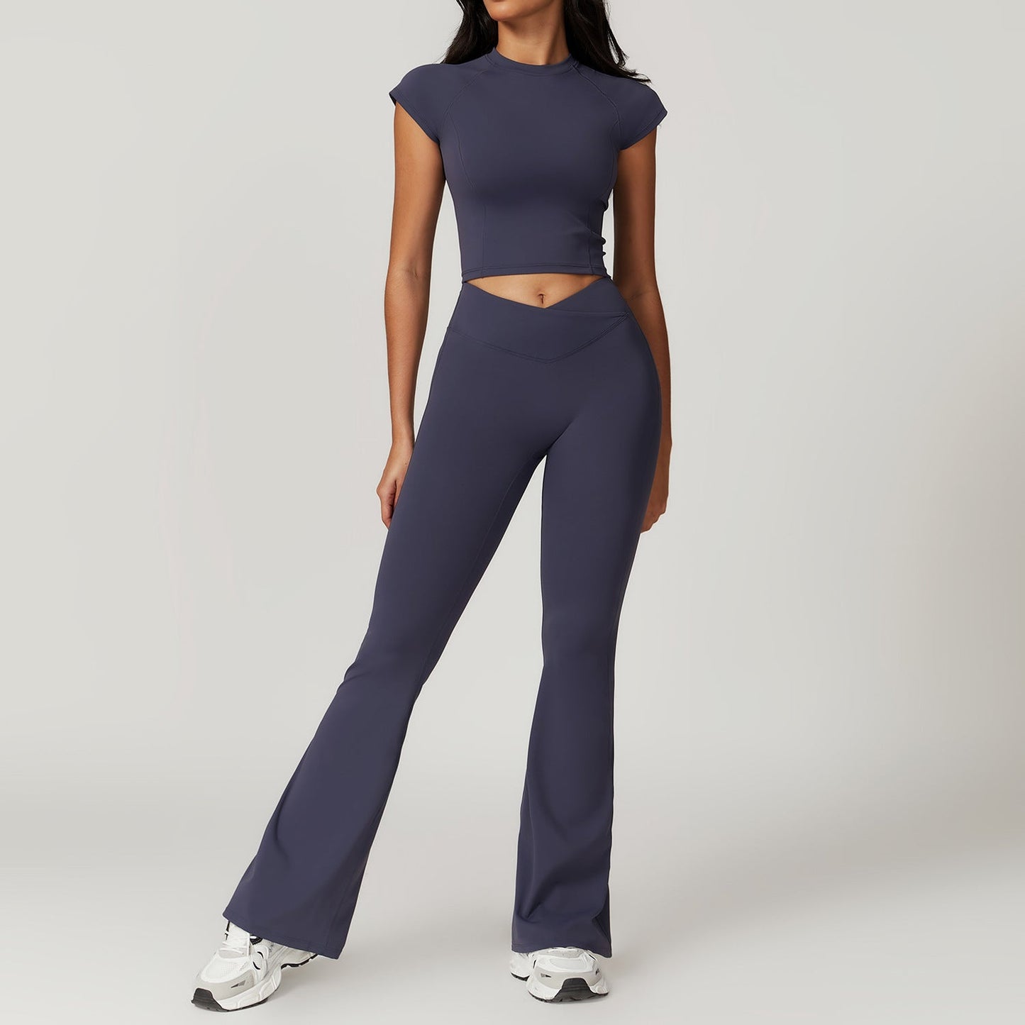 Sollinarry Sustainable Recycled Tight Quick Drying Yoga Suit Outer Wear Running Sports Short Sleeve Suit Beauty Back Workout Clothes Women