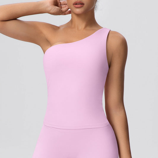One Shoulder Yoga Clothes Workout Vest