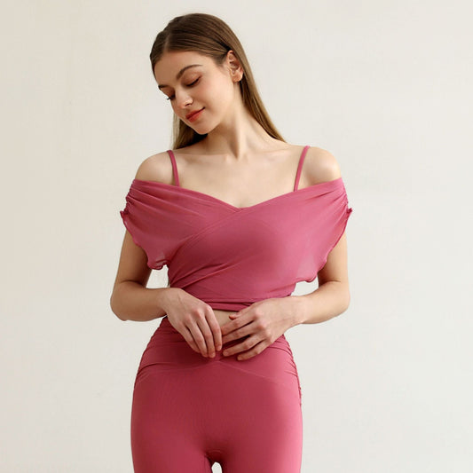 Yoga Vest with Chest Pad Workout Bra T shirt