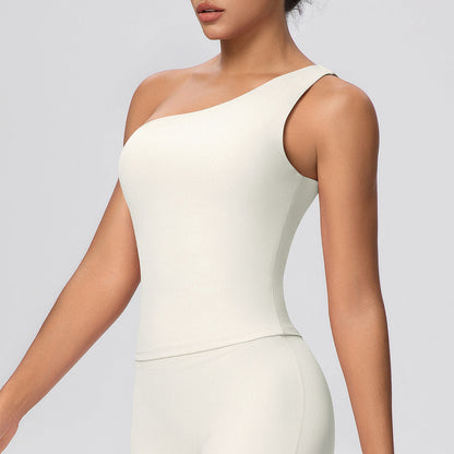 One Shoulder Yoga Clothes Workout Vest