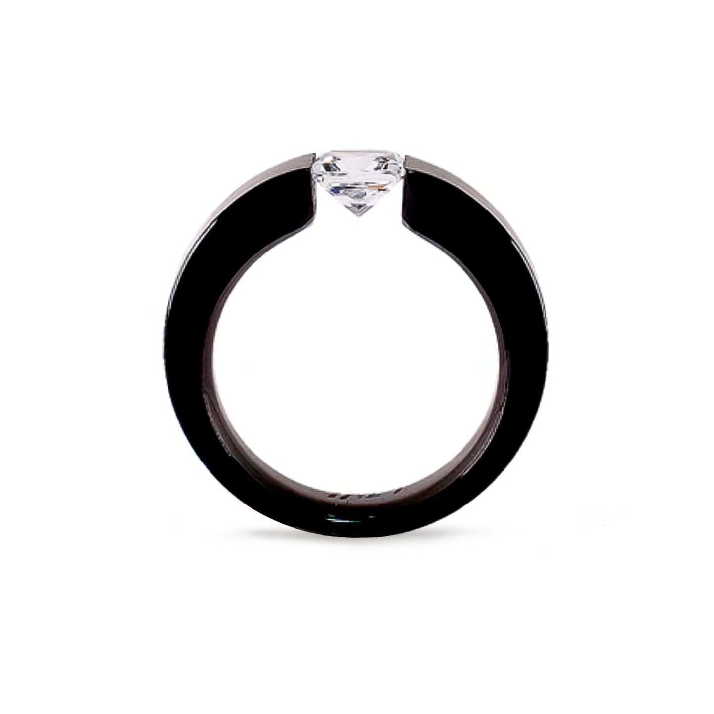 Princess Cut Black Solitaire Ring