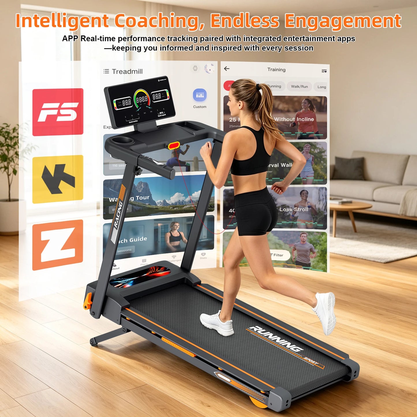Home Foldable Treadmill With 15% Incline