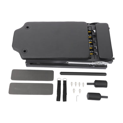 Foldable Pilates Reformer Machine Portable Fitness Equipment Multifunctional Yoga Fitness Equipment Pilates Exercise Equipment Grey/Black Use in Homes/Offices/Yoga Studios/Gyms