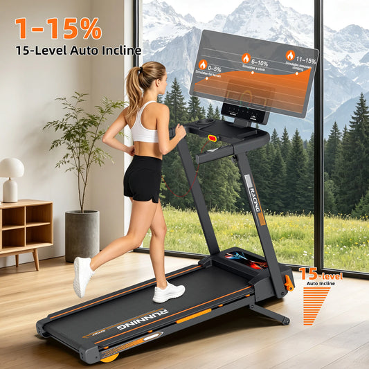 Home Foldable Treadmill With 15% Incline