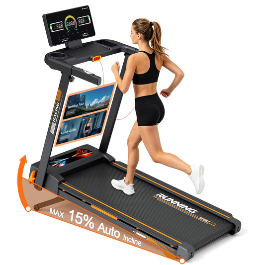 Home Foldable Treadmill With 15% Incline
