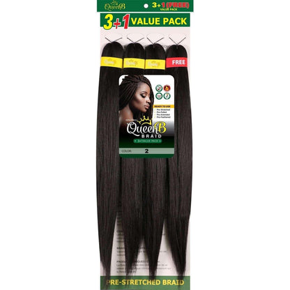 Queen B Pre-Stretched Braiding Hair Value Pack