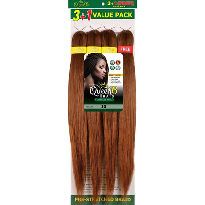 Queen B Pre-Stretched Braiding Hair Value Pack