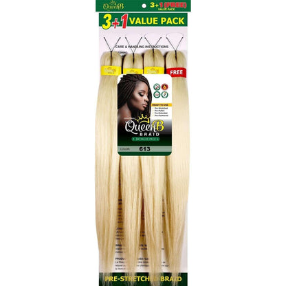 Queen B Pre-Stretched Braiding Hair Value Pack