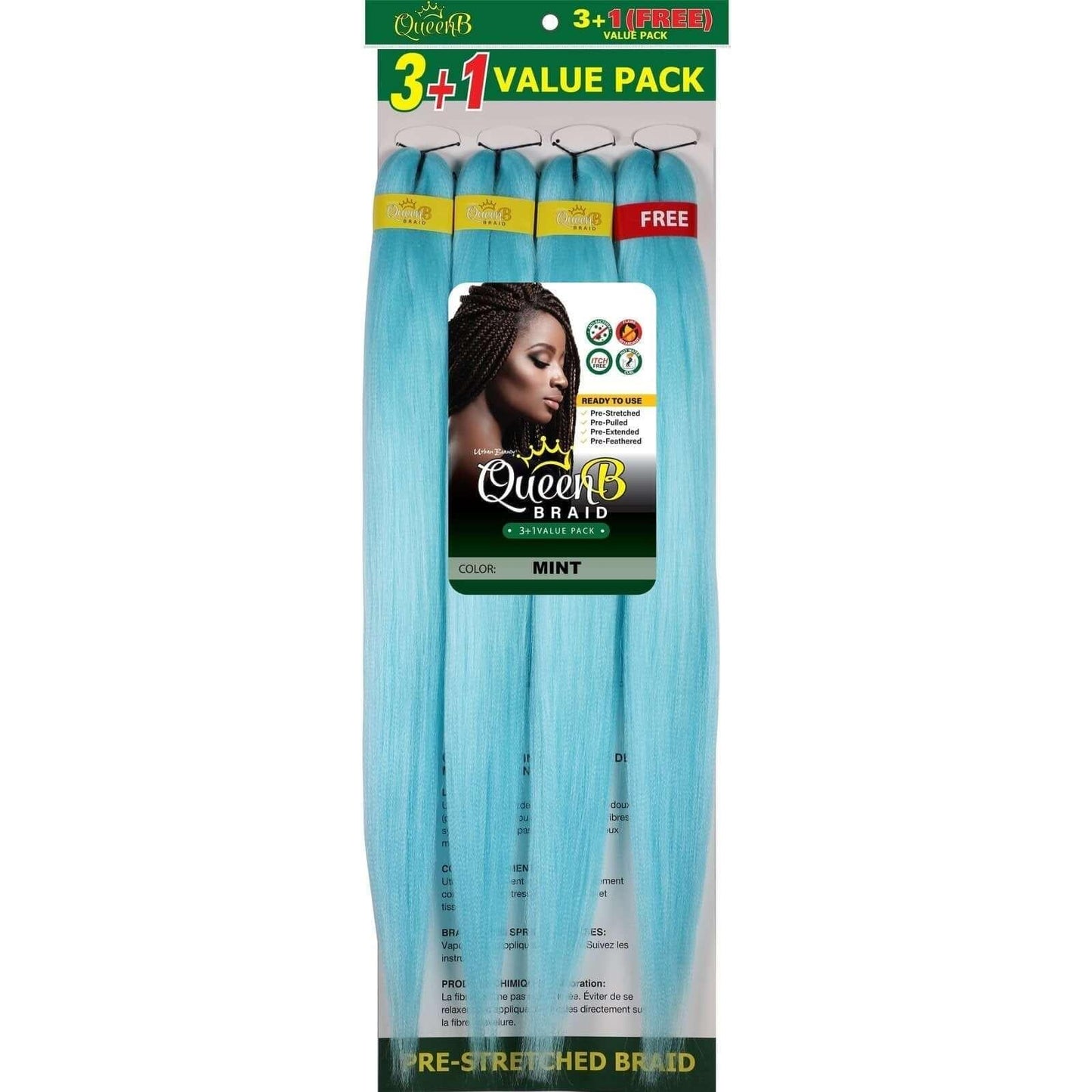 Queen B Pre-Stretched Braiding Hair Value Pack