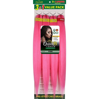 Queen B Pre-Stretched Braiding Hair Value Pack