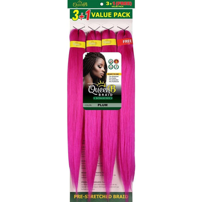 Queen B Pre-Stretched Braiding Hair Value Pack