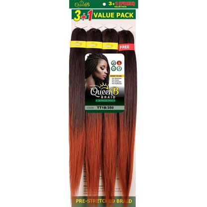 Queen B Pre-Stretched Braiding Hair Value Pack