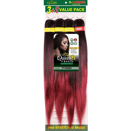 Queen B Pre-Stretched Braiding Hair Value Pack