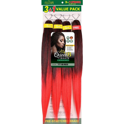 Queen B Pre-Stretched Braiding Hair Value Pack